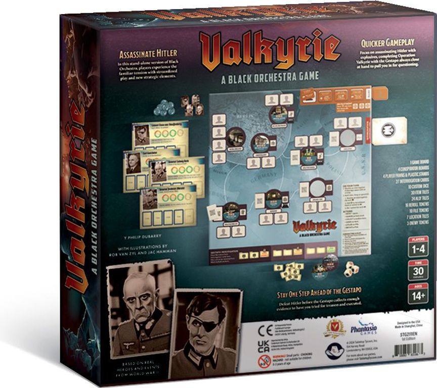 Valkyrie: A Black Orchestra Game back of the box