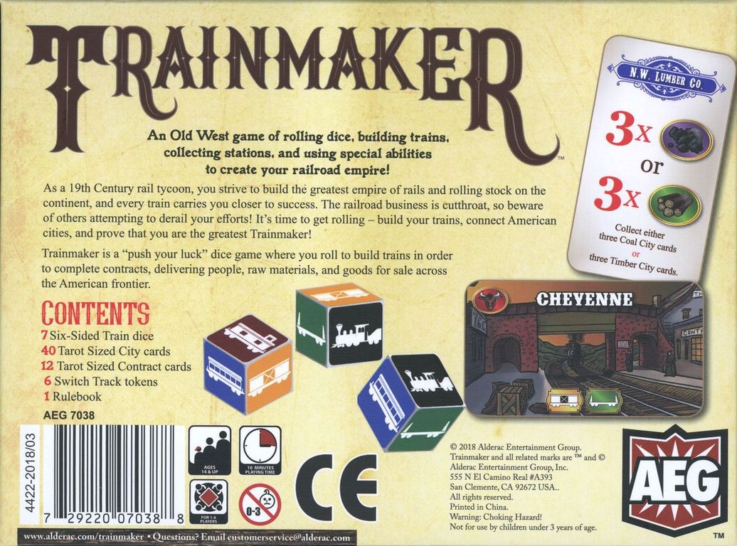 Trainmaker parte posterior de la caja