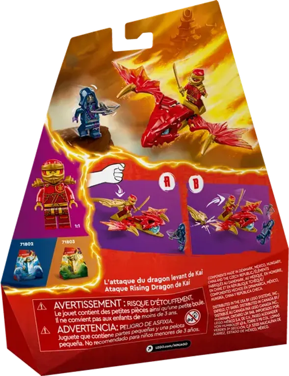 LEGO® Ninjago Ataque Rising Dragon de Kai parte posterior de la caja