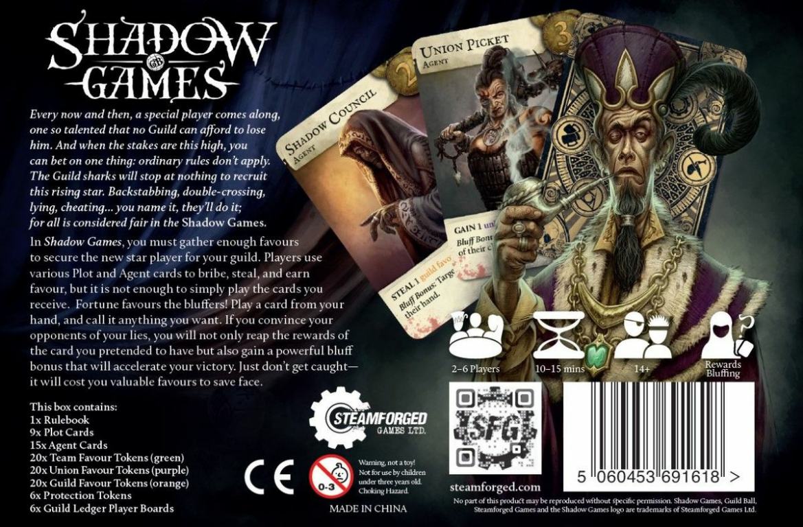 Shadow Games parte posterior de la caja