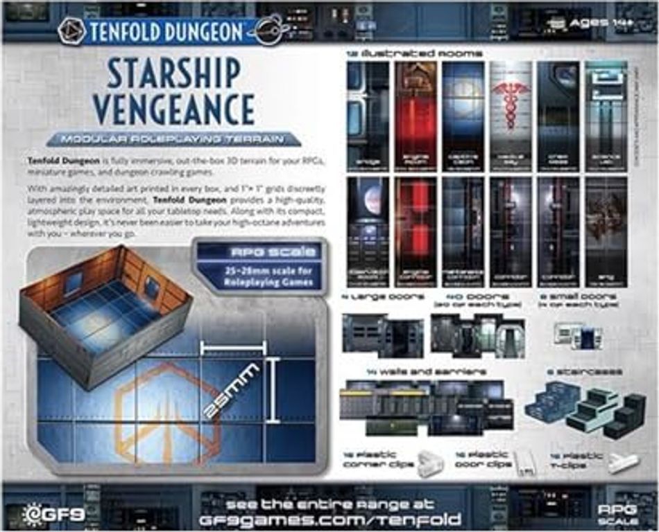 Tenfold Dungeon: Starship Vengeance parte posterior de la caja