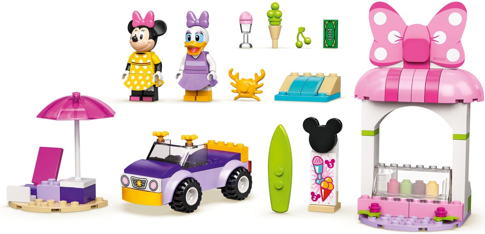 LEGO® Disney Minnie Mouse's Ice Cream Shop components