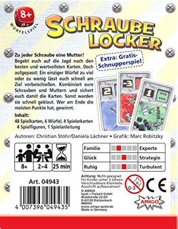 Schraube Locker back of the box