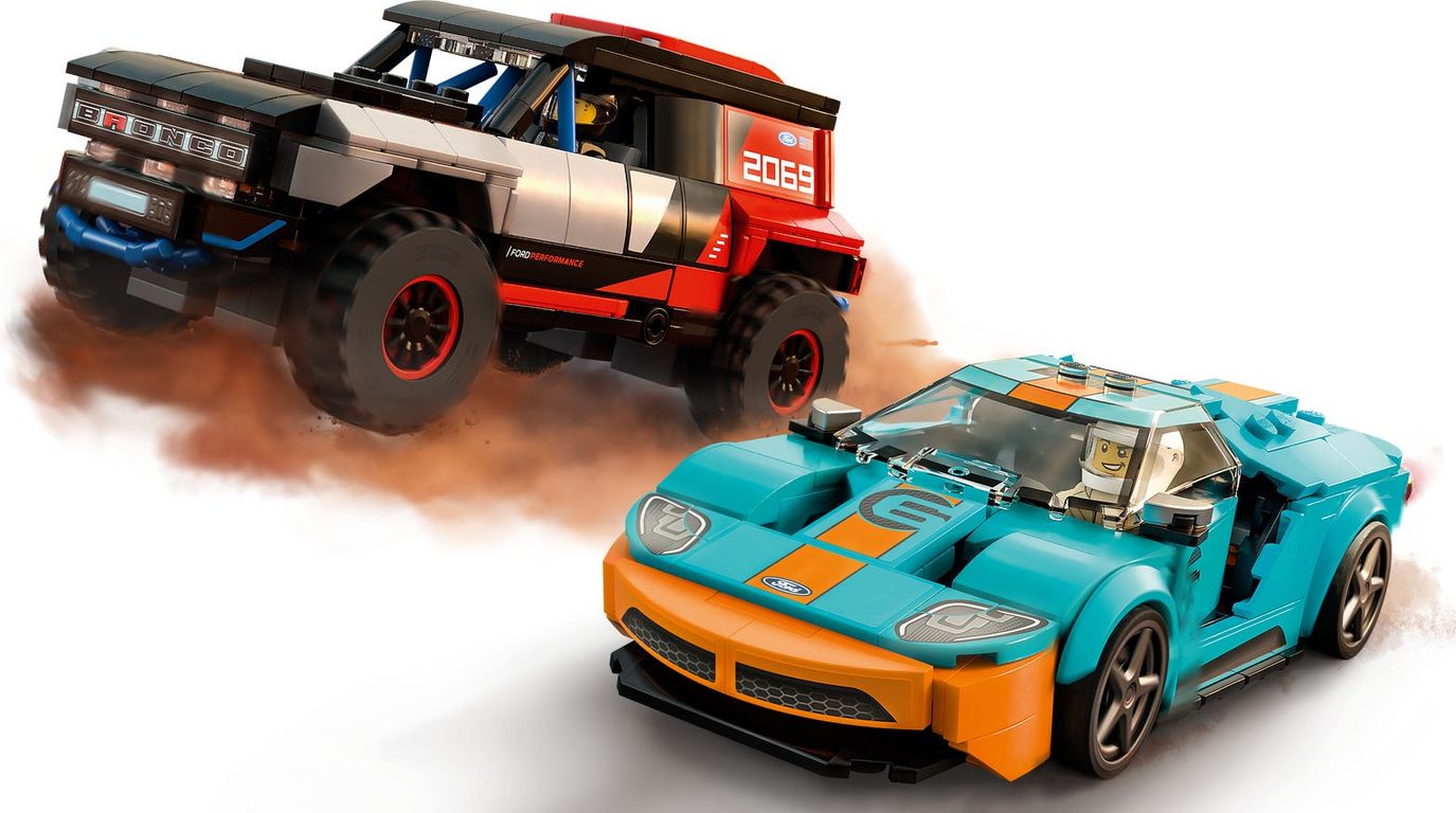 LEGO® Speed Champions Ford GT Heritage Edition y Bronco R jugabilidad
