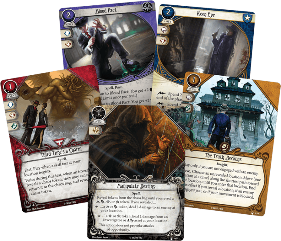 Arkham Horror: El Juego de Cartas – Arrecife del Diablo: Pack de Mitos cartas