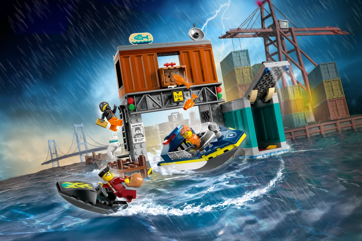 LEGO® City Police Speedboat and Crooks' Hideout