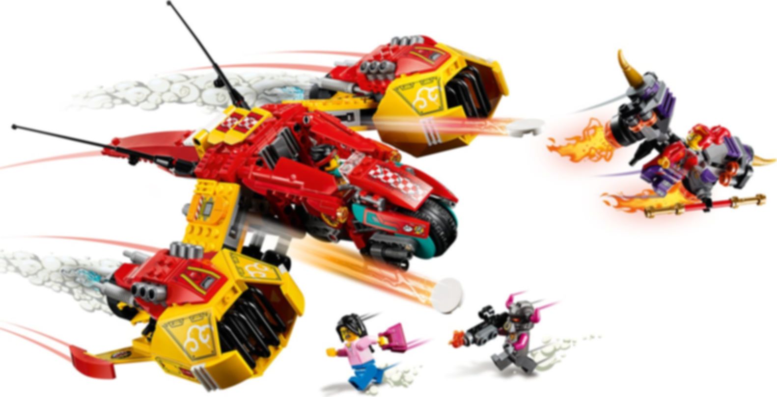 LEGO® Monkie Kid Monkie Kid’s wolkenvliegtuig speelwijze