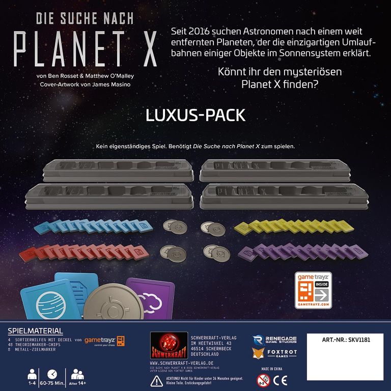 Die Suche nach Planet X: Luxus-Pack rückseite der box