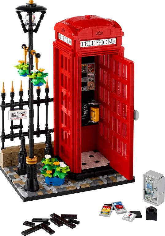 LEGO® Ideas Red London Telephone Box components