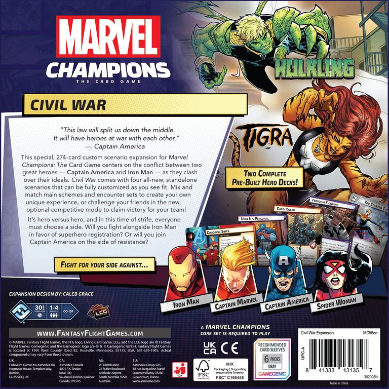Marvel Champions: The Card Game – Civil War Expansion torna a scatola
