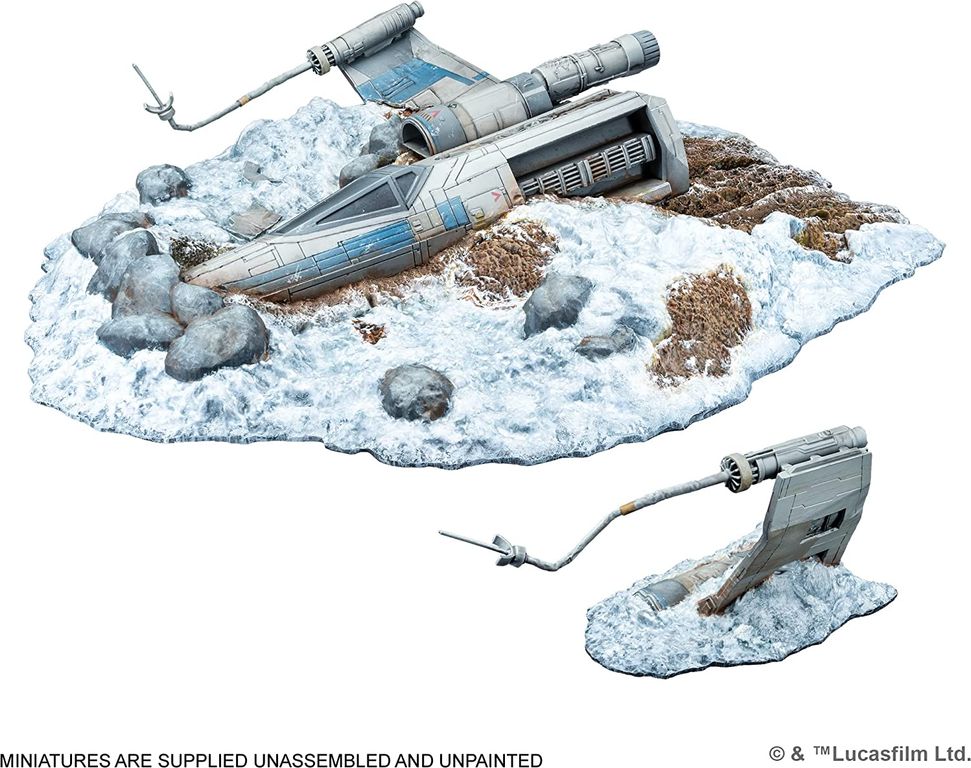 Star Wars: Legion – Crashed X-Wing Battlefield Expansion components
