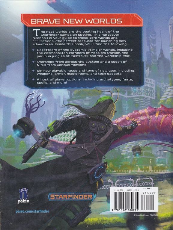 Starfinder - Pact Worlds back of the box
