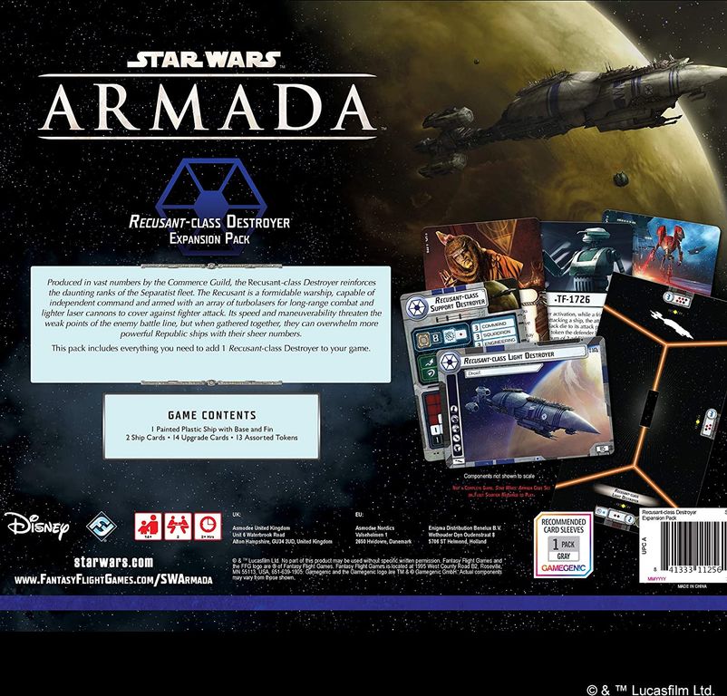 Star Wars: Armada – Invisible Hand Expansion Pack parte posterior de la caja