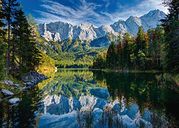 Eibsee avec les montagnes du Wetterstein et la Zugspitze