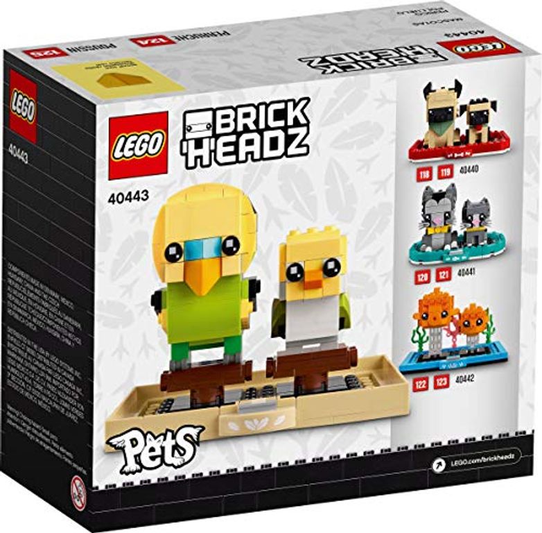 LEGO® BrickHeadz™ Wellensittich rückseite der box
