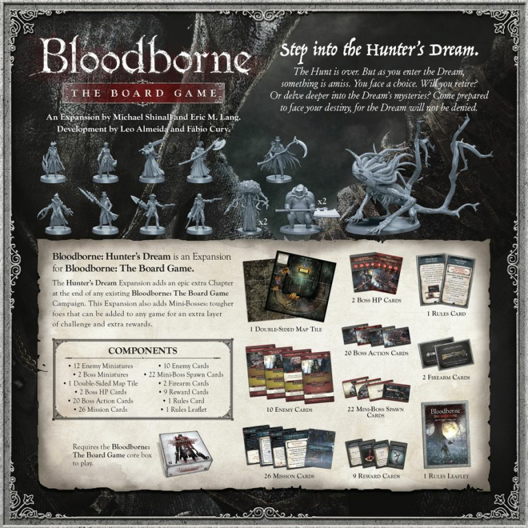 Bloodborne: The Board Game – Hunter's Dream rückseite der box