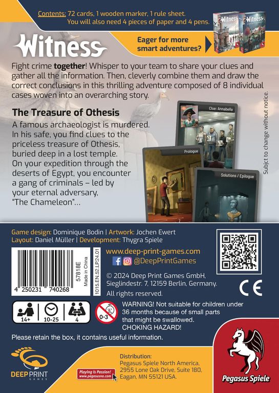 Witness: The Treasure of Othesis back of the box