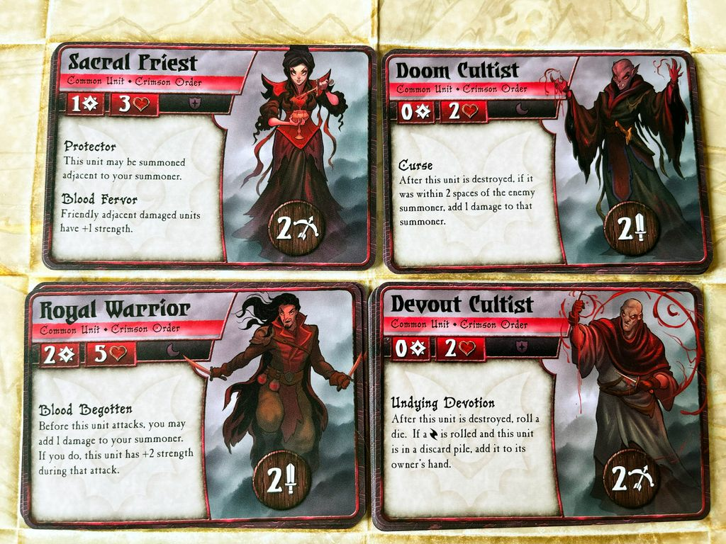 Summoner Wars (Second Edition): Crimson Order Faction Deck kaarten