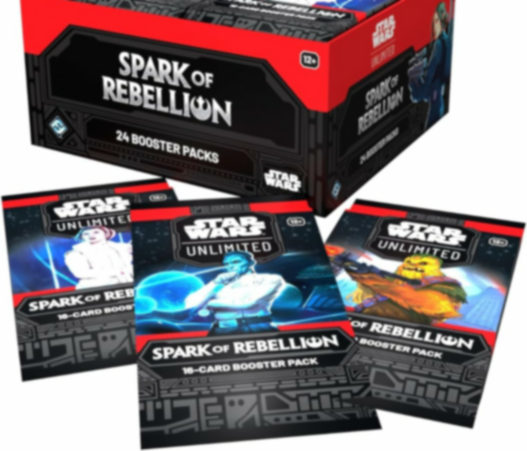 Star Wars: Unlimited - Spark of Rebellion Booster Display (24 Booster) componenten