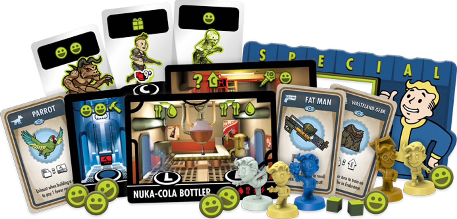 Fallout Shelter: The Board Game componenten