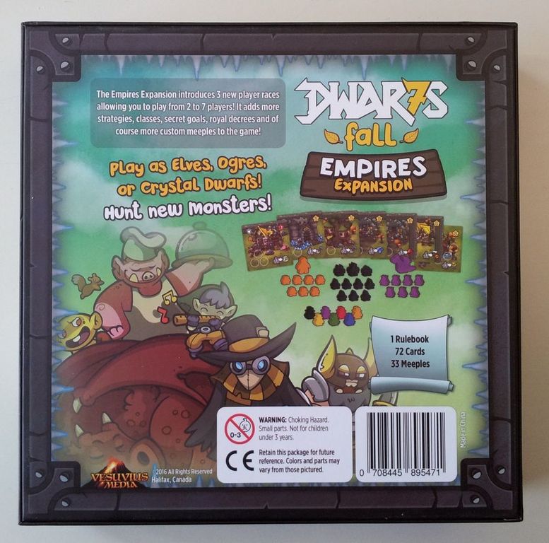 Dwar7s Fall: Empires Expansion parte posterior de la caja