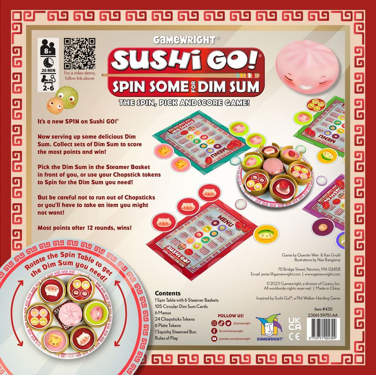 Sushi Go!: Spin Some for Dim Sum parte posterior de la caja