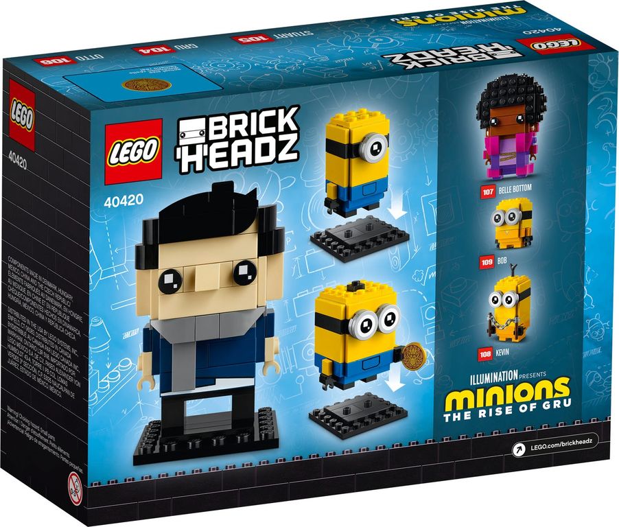 LEGO® BrickHeadz™ Gru, Stuart and Otto back of the box