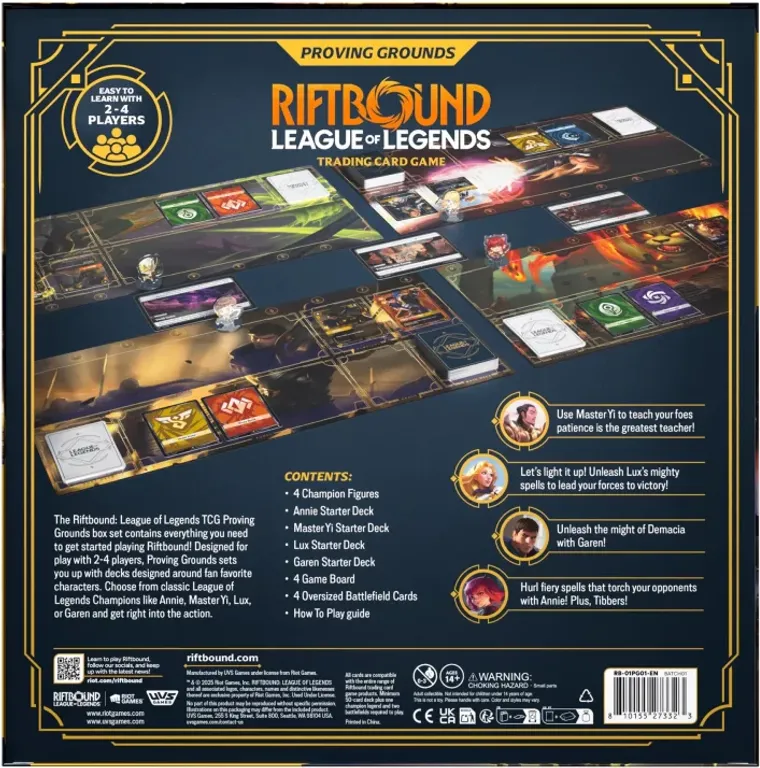 Riftbound TCG - League of Legends Origins Proving Grounds back of the box