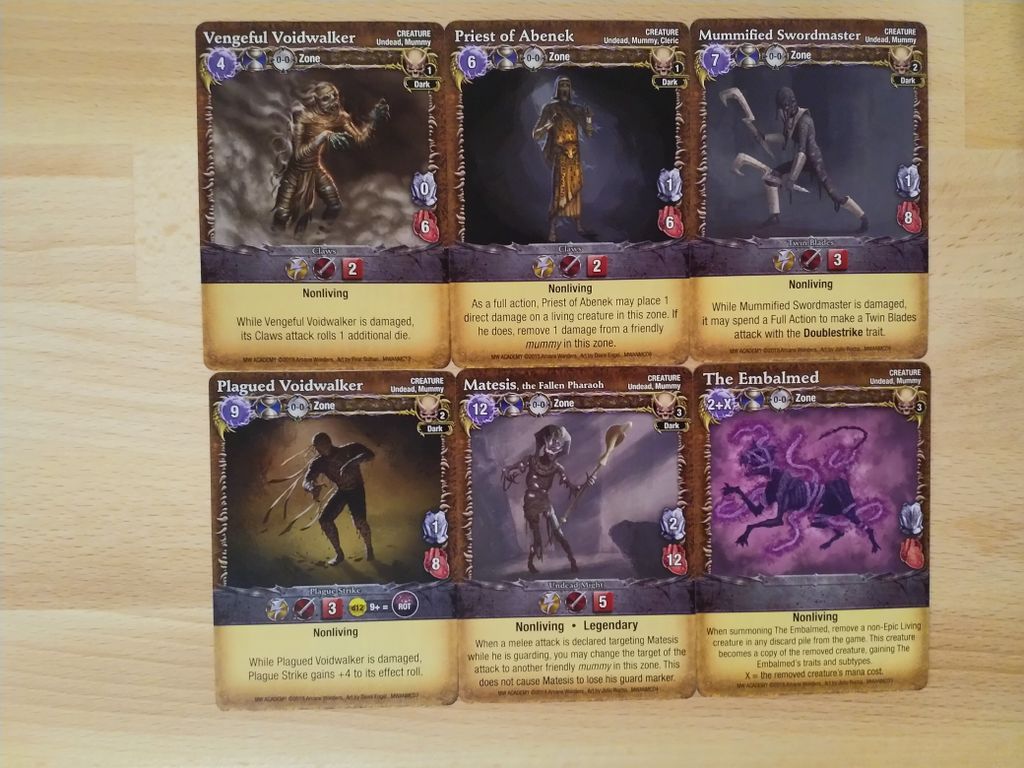 Mage Wars Academy: Necromancer Expansion cards