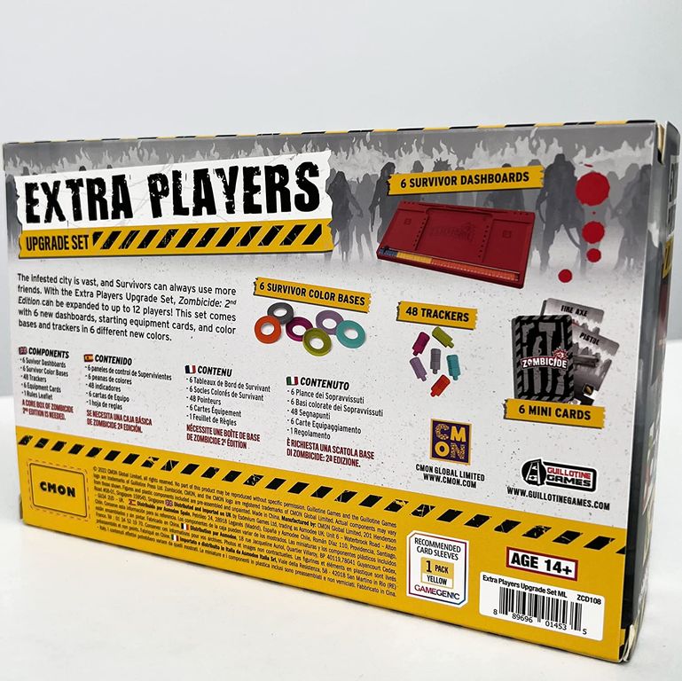 Zombicide (2nd Edition): Extra Players Upgrade Pack back of the box