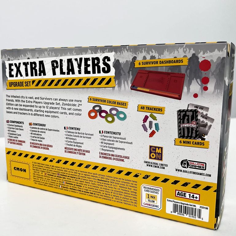 Zombicide (2nd Edition): Extra Players Upgrade Pack parte posterior de la caja