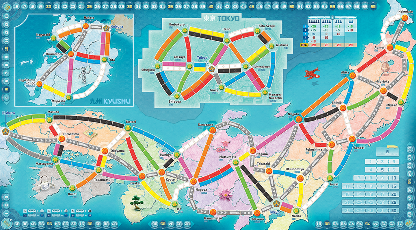 Ticket to Ride Map Collection: Volume 7 - Japan & Italy game board