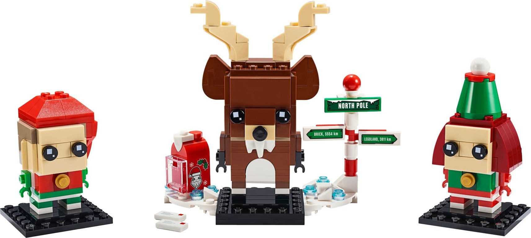 LEGO® BrickHeadz™ Renna, elfo ed elfa componenti