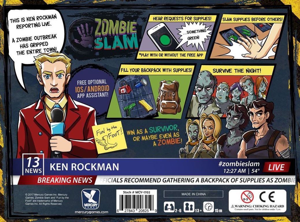 Zombie Slam back of the box