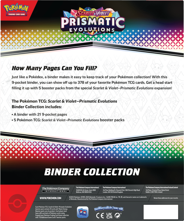 Pokémon TCG: Scarlet & Violet - Prismatic Evolutions Binder Collection torna a scatola