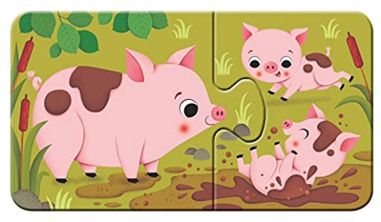 9 puzzels - dieren en hun kinderen