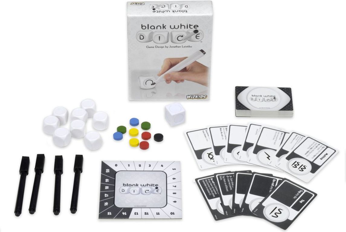 Blank White Dice componenten