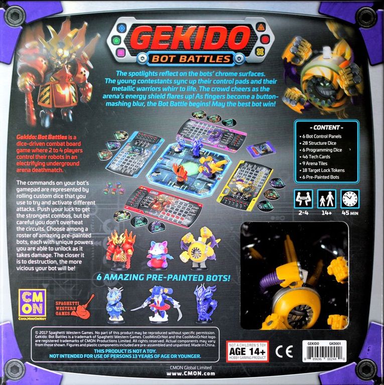 Gekido: Bot Battles back of the box