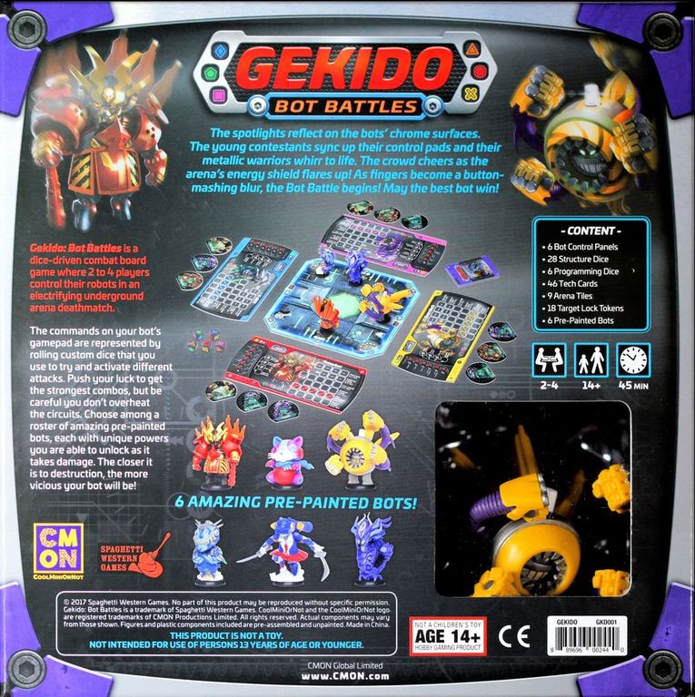 Gekido: Bot Battles parte posterior de la caja