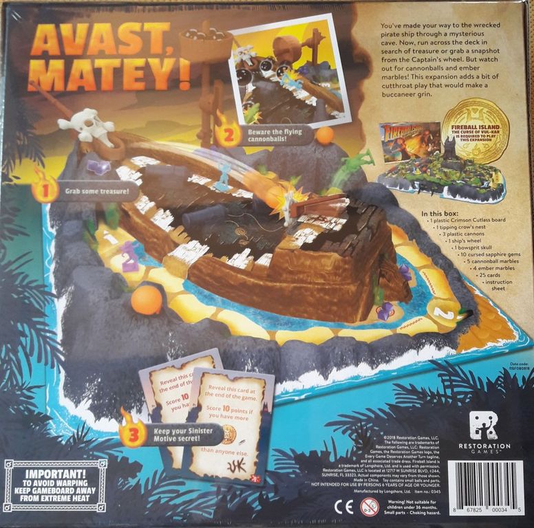 Fireball Island: The Curse of Vul-Kar – Wreck of the Crimson Cutlass back of the box