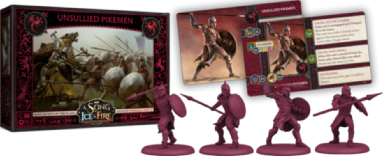 A Song of Ice & Fire: Tabletop Miniatures Game – Targaryen Unsullied Pikemen componenti