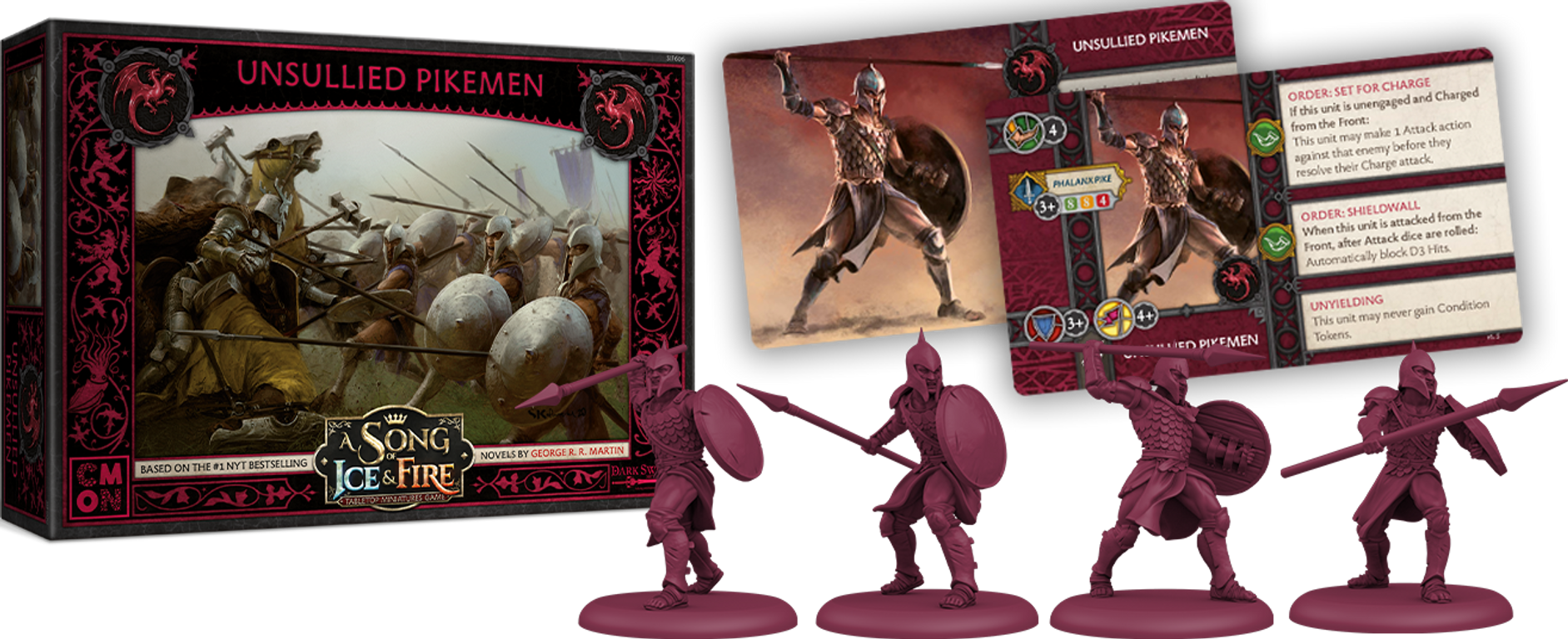 A Song of Ice & Fire: Tabletop Miniatures Game – Targaryen Unsullied Pikemen componenten