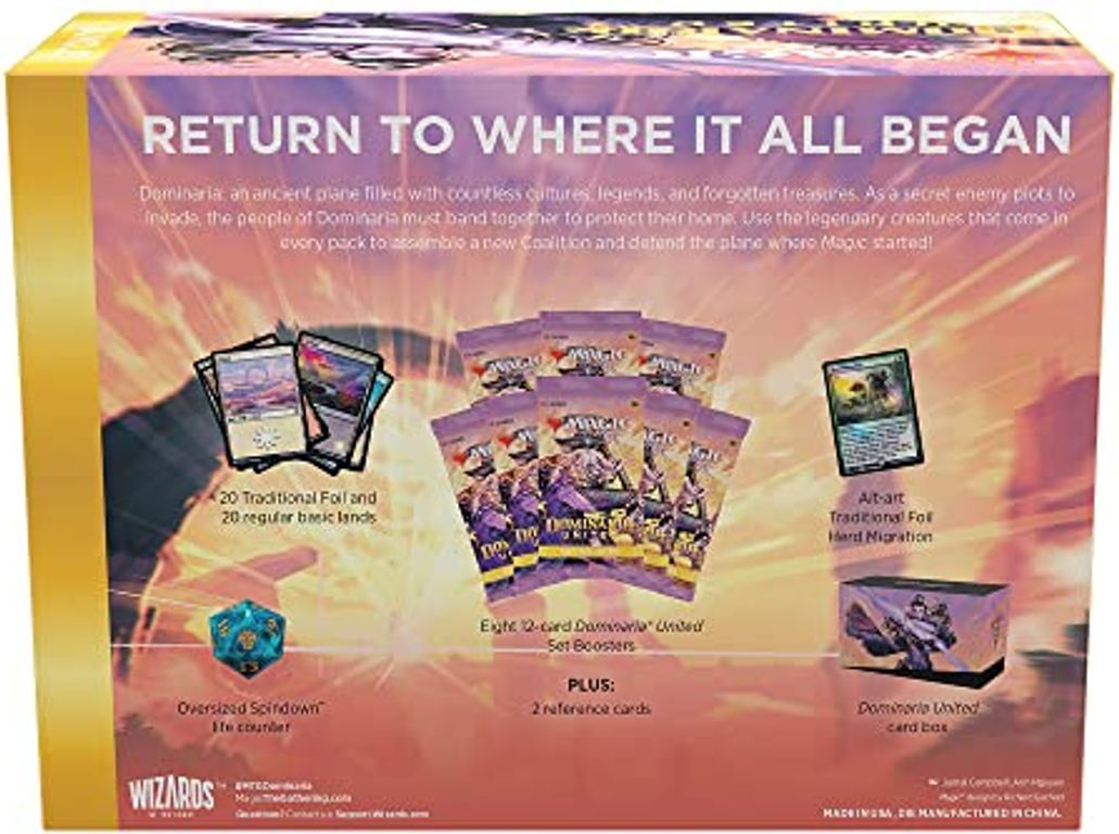 Magic: The Gathering - Dominaria United Bundle parte posterior de la caja