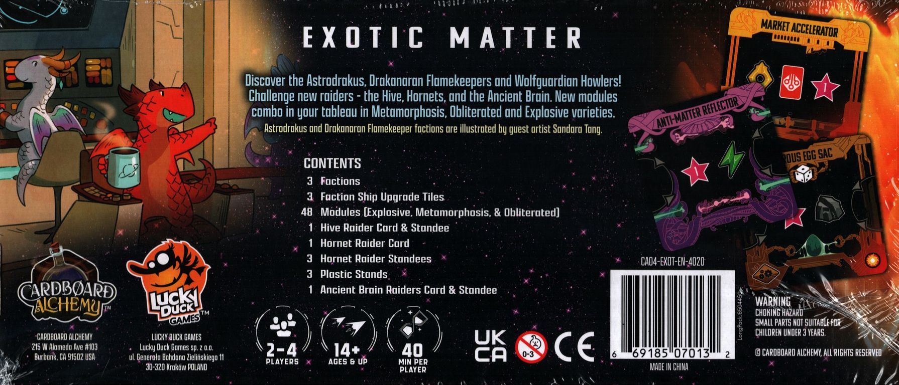 Andromeda's Edge: Exotic Matter Promo Kit parte posterior de la caja