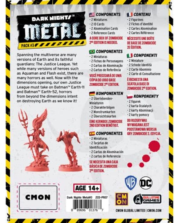 Zombicide: 2nd Edition – Dark Nights Metal: Pack #3 back of the box