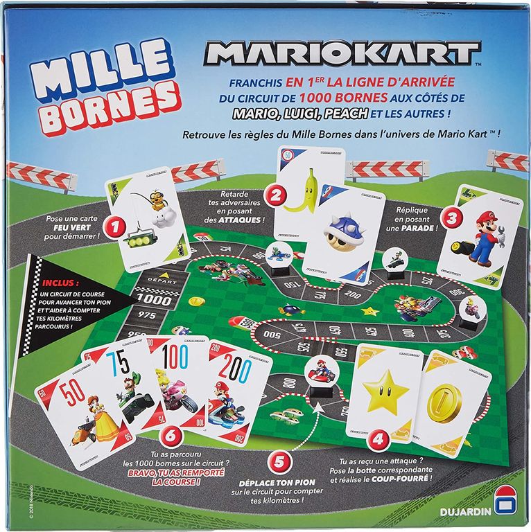 Mille Bornes: Mario Kart rückseite der box