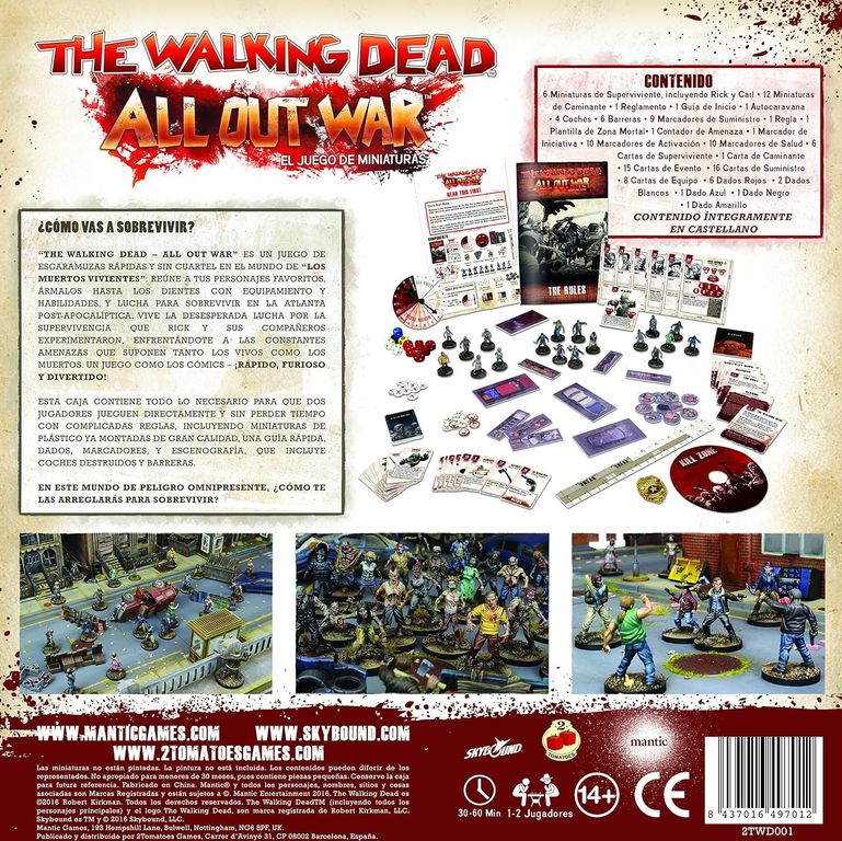 The Walking Dead: All Out War parte posterior de la caja