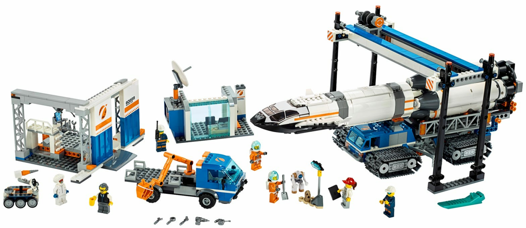 LEGO® City Ensamblaje y Transporte del Cohete partes