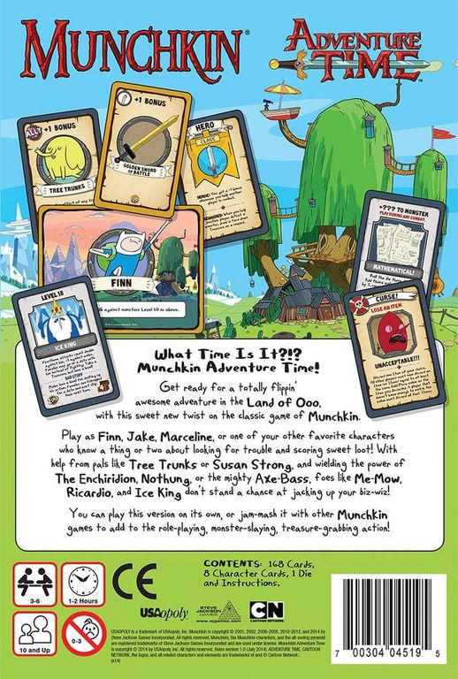 Munchkin Adventure Time back of the box