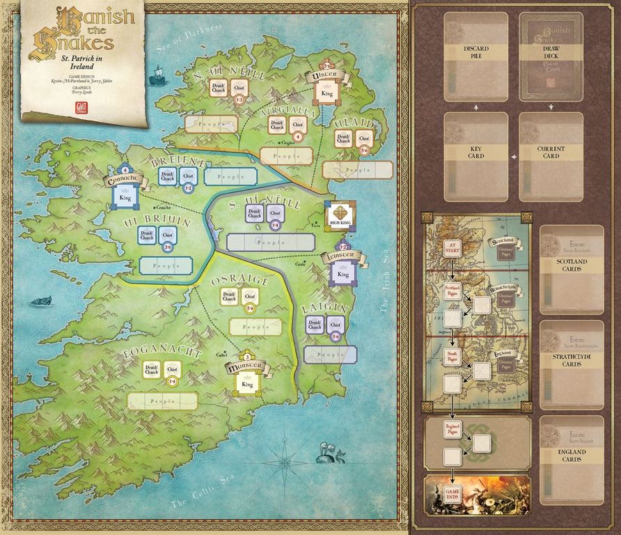 Banish the Snakes: A Game of St. Patrick in Ireland game board